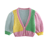 Clacive  Autumn Patchwork Knitting Long Sleeve Women Knitted Cardigans Sweaters