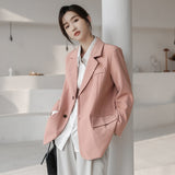 Clacive Pink Blazers Women Korean Loose Office Ladies Jacket  Autumn New Casual Elegant Suit Coats Female