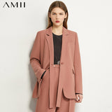 Clacive   Autumn Winter Suits For Women Olstyle Solid Lapel Blazer Women High Waist Ankel-Length Women's Pants  12070342