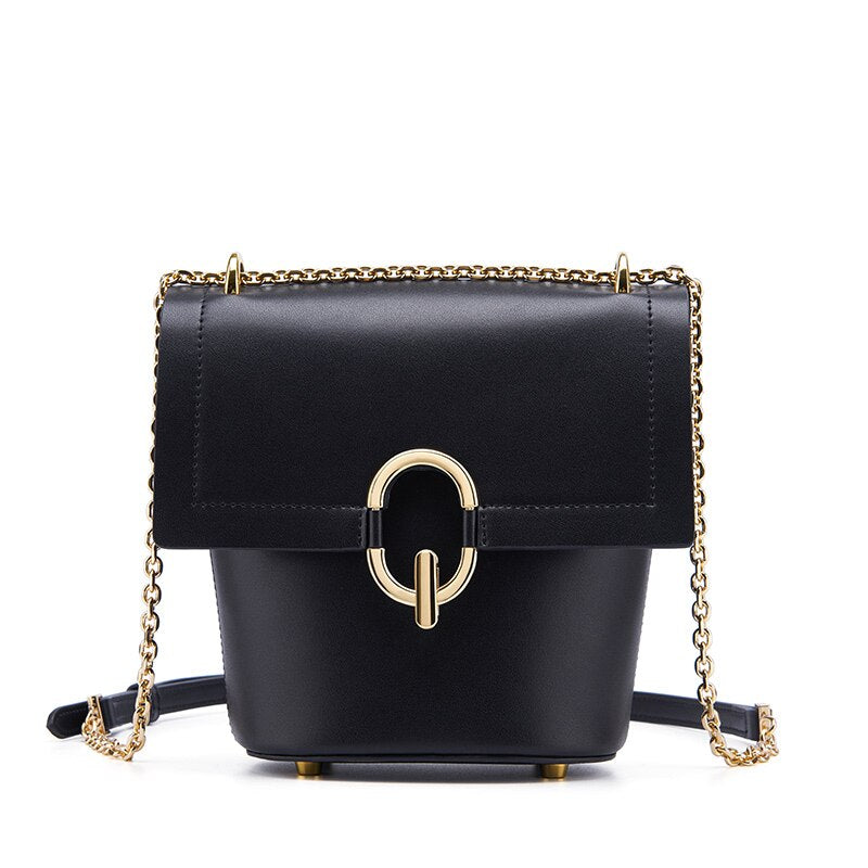Clacive  New Fashion Chain Single Shoulder Crossbody Bucket Bags For Women Classic With Unique Oval Lock Designer Handbags