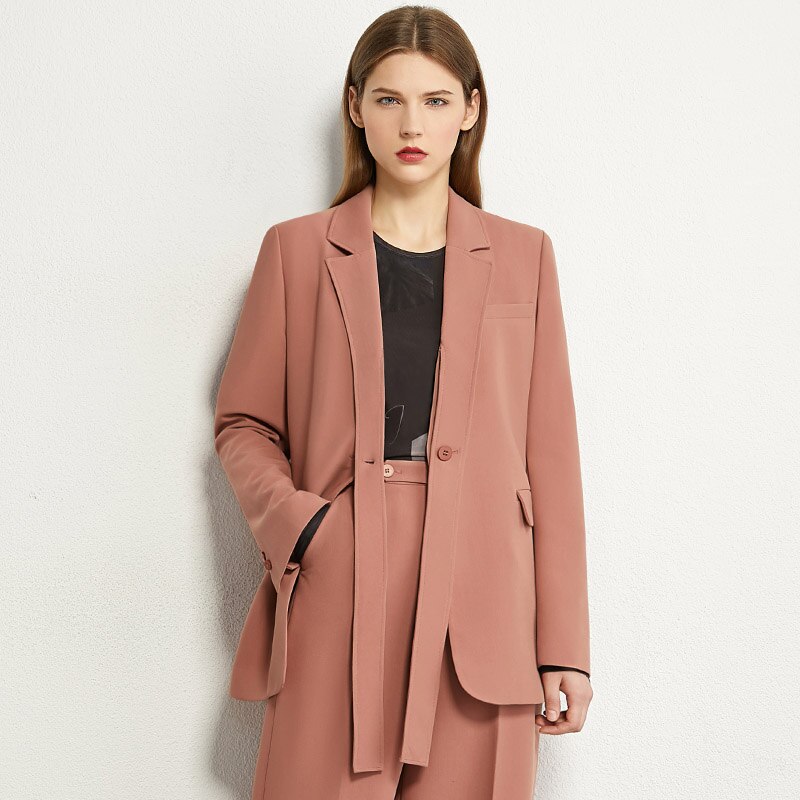 Clacive   Autumn Winter Suits For Women Olstyle Solid Lapel Blazer Women High Waist Ankel-Length Women's Pants  12070342