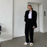 Clacive Office Lady Blazer Sets Loose Two Piece Set Women  Style High Waist Wide Leg Trousers Pants Suits Casual Suit Coat 2 Piece