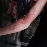 Clacive Red Dragon Temporary Tattoo Sticker Men Women Arm Body Art Waterproof Fake Tattoo Applique Tattoo Big Size