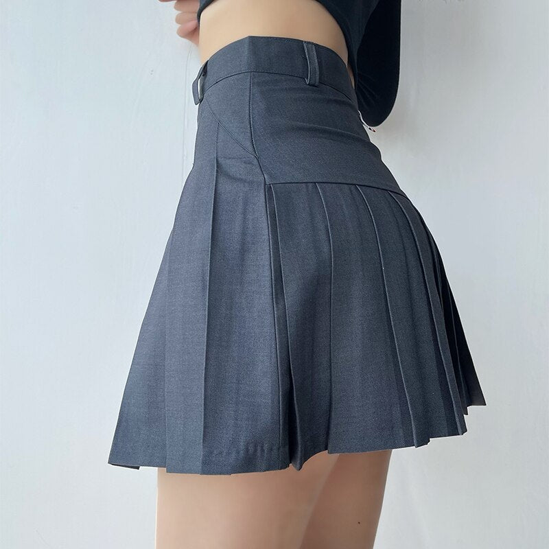 Clacive Fairy Grunge JK Mini Skirt Y2K Women  Summer New High Waist Korean Style Pleated Skirt Shorts Gothic Children Clothes Girl