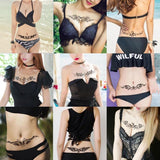 Clacive 18Pc/Lot Temporary Tattoo For Women Sexy Waist And Abdomen Concealer Body Art Temptation Long Totem Waterproof Tattoo Stickers