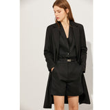 Clacive   Autumn Suit Shorts Sold Separately Linen Lapel Women Suit Coat High Waist Straight Causal Short Female 1177