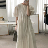 Women's  Summer Fashion Designer Brief Long Dress Female Chic Casual Loose Dress TB712