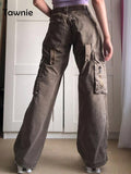 Clacive  Y2K Women's Baggy Straight Jeans Casual Cargo Denim Trousers Vintage Pants Fashion Sweatpants Streetwear Autumn Winter