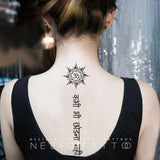 Clacive Waterproof Temporary Tattoo Sticker Sexy Black And White Ink Style Flower Line Tattoo Flash Tattoo Back Female