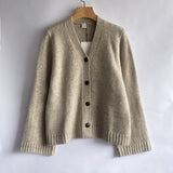 Fall outfits Solid Wool Cardigan Sweater Women Autumn 2023 New V Neck Single Breasted Long Sleeve Chic Jackets Femme Vintage Fashion Sweater