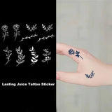 Clacive Waterproof Temporary Tattoo Sticker Black Sexy Butterfly Finger Sticker Body Art Fake Tattoo Flash Tattoo Back Of Hand Female