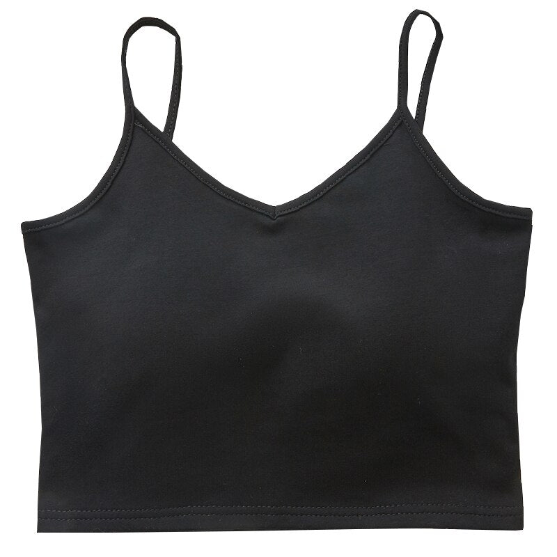 Clacive  Women Tank Crop Top Underwear Female Crop Tops Sexy Lingerie Intimates Fashion Padded Camisole Lady Spring Summer