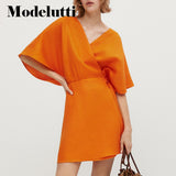 Clacive   New Summer Fashion Short Sleeve Slim Waist Linen Solid Mini Dresses Women Elegant Casual Simple Casual Female