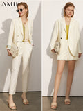 Clacive   Spring Summer Women Suit Sold Separately Offical Lady Lapel Solid Blazer Women Suit Pants Female Shorts 12240756