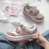 Clacive Sport Sneakers Woman Pink Lolita Harajuku Kawaii Shoes Japan Platform Flat Vulcanize Spring Anime Running Rubber Sole Casual