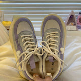 Clacive  Platform Flat Purple Lolita  Kawaii Women's Sneakers Spring Summer New Canvas Sports Shoes Vulcanize Running Rubber