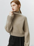Fall outfits back to sschool  Short High Neck Sweater Women'S Autumn Winter 2022 New Loose Lazy 100% Wool Sweater Solid Women Thick Sweaters