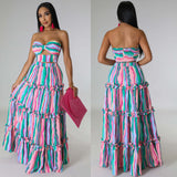 Fall outfits Back to school Summer Elegant Striped 2 Piece Skirt Sets Sexy Crop Tops Outfit 2023 Fashion Maxi Beach Dress Sexy Casual Two Piece Set Clothes
