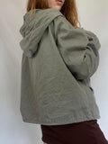 Clacive Vintage Y2k Loose Jackets Pockets Zipper Hooded Coat Women Prepply Harajuku Casual Outwear Autumn Fairycore Outfits