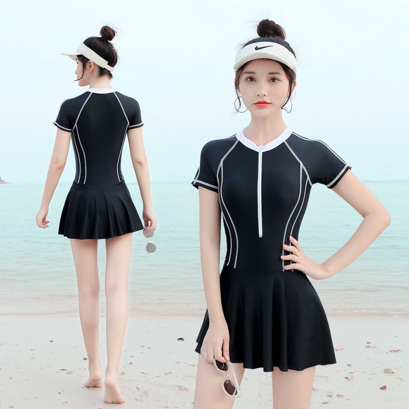 Clacive Summer Y2K Solid Color All Match Elegant Lady Swimwear Fashion Swimsuits Women Short Sleeve Sexy Patchwork Korean Female Clothes
