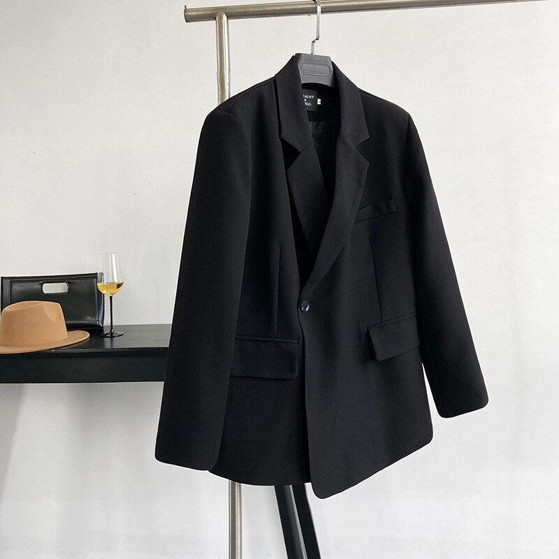 Clacive French Solid Color Blazers Elegant Women Clothing Spring Autumn Pocket Minimalism Suits Coat  Casual Chic Office Lady Jacket