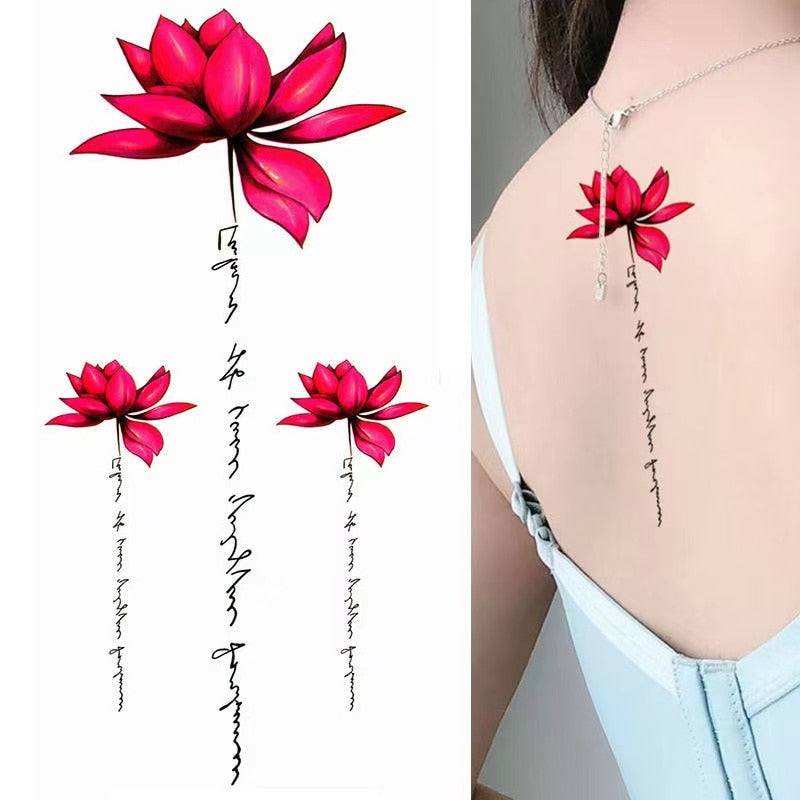 Clacive Sexy Alphabet English Long Line Waterproof Fake Tattoo Stickers For Women Back Water Transfer Temporary Tattos Party Decal
