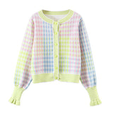 New Arrival Autumn Knitting Colorful Cardigan And Elasticed Split Skirt Women Sets 2Piece Sets