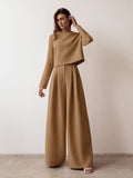 Fall outfits back to school s18 Classic Wide Pants Floor-Length Pleated Loose Women Trousers Spring Wide Leg Pants Vintage Female Palazzo Pants 2023