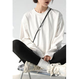Clacive  Spring Autumn Women's Solid Color Loose Long Sleeve T-Shirt O-Neck Basic Top Bottomed Shirt  Casual  Tshirt Woman Femal