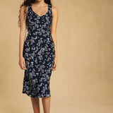 Clacive  Summer Women Floral Print Sleeveless Tank Midi Dress 100% Viscose Elegant Ladies Fashion Long Robes French
