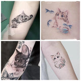Clacive Tatoo Waterproof Cat Japanese Cute Pet Arm Semi Permanent Tattoo Cat Animal Funny Tattoo Sticker Temporary Tattoos For Men Women