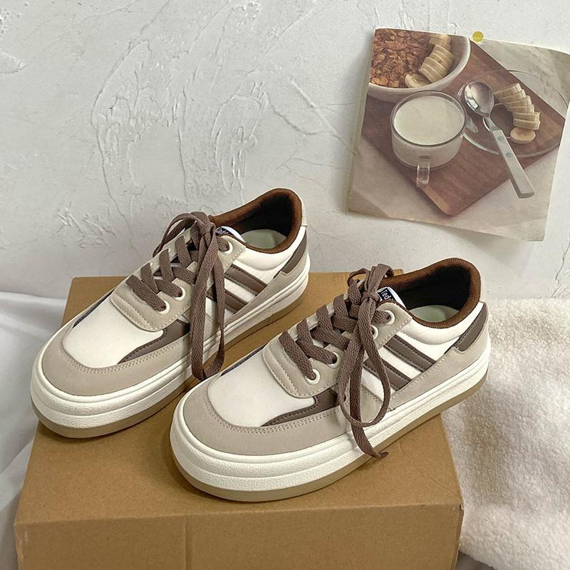 Clacive  Women's Sneakers Platform Flat Khaki Spring Casual Sneakers  Korean New Vulcanize Sports Shoes Running Canvas Trainers