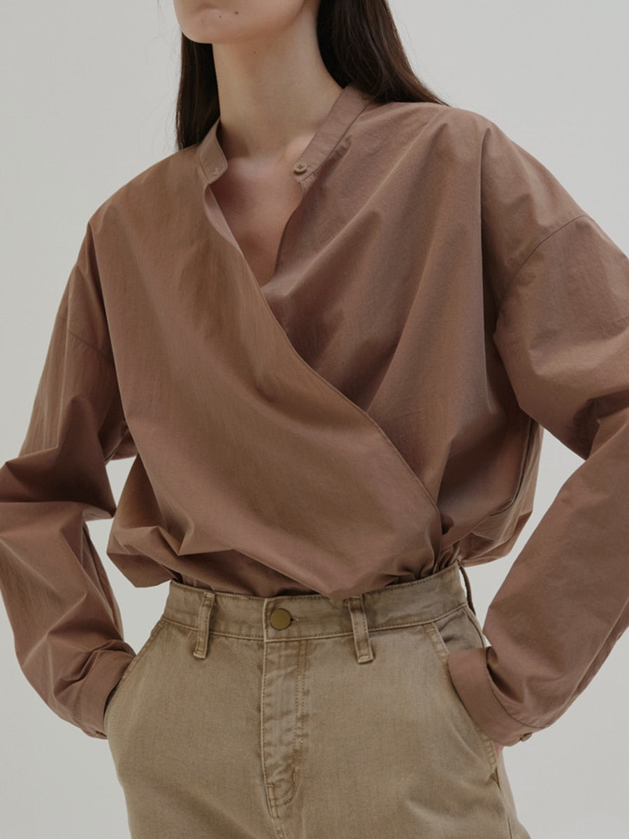 Fall outfits Solid Vintage Blouse 2023 Women Round Neck Long Sleeve Loose Fashion Blouses Clothes Femme Retro Casual Elegant Shirt Top Summer