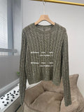 Fall outfits back to school Spring Fall New B*C Sequin Hollow Out Knitted Tops Women's O-Neck Full Sleeve Single Pullover Sweaters Female Casual Knitwear