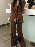 Clacive Women's Fashion Blazer Pantsuit Office Ladies Business Suit Long Sleeve Jacket+Trousers Two Piece Set Femme Autumn Clothings