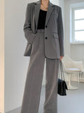 Clacive Women's Trousers Suit Casual Long Sleeve Jacket & High Waist Pant Female 2 Pieces Blazer Set Ladies Fashion Elegant Pant Suit