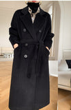 Back to school Women Cashmere Coat Long Wool Overcoat Slim And Thin 2022 Fashion Winter Cashmere Outerwea H127