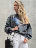 Fall outfits back to school 2023 Autumn Letters Eagle Cotton Long Sleeve Women Sweatshirt O-Neck Casual Female Sweatshirt Pullovers Women's Clothes Tops