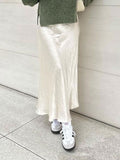 Clacive High Waist Loose Female Long Skirt Solid Casual Elegant Streetwear Fashion Lace-Up Slim Y2k Outfits For Women Maxi Skirt