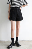 Clacive  Korean Women's Denim Shorts A-Line High Waist Loose Cotton Girl Black Jeans Woman Casual Summer