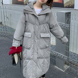 Clacive Chic  Winter New Warm Women Hooded Down Jacket Plus Warm Cotton Clothing Fashion Loose Coat Elegant Lady Clothing K500B