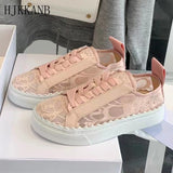 Clacive Girls Flat Thick Sole Small White Shoes Women Air Mesh Round Toe Lace Up Tennis Shoes Spring Platform Walking Shoes Sneakers