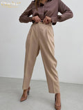 Clacive Fashion Black Office Women'S Pants Elegant Slim High Waist Ladies Trousers Casual Classic Female Pencil Pants Pockets