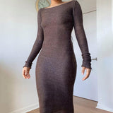 Clacive Women Knitted Dresses  Autumn New Fashion Beauty Clothing Long Sleeve Sexy Slim Ladies Bodycon Maxi Sweater Winter