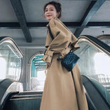 Clacive  French High Street Trench Coat Women Chic Design Tunic Belt Long Windbreaker Woman Fashion Double-Breasted Outerwear