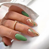 Clacive Fall nails Christmas nails 24pcs/Box Fresh Floral Almond False Nails Press On Nails Detachable Fake Nail Tip Purple with Design Manicure Patches