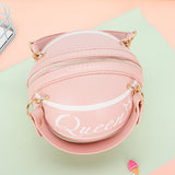 Clacive Pink Casual Letter Print Patchwork Chains Zipper Bags