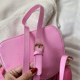 Clacive Pink Casual Solid Patchwork Bags