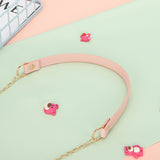 Clacive Pink Casual Letter Print Patchwork Chains Zipper Bags