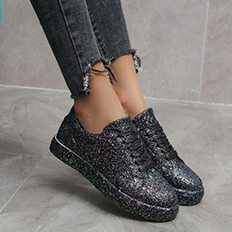 Clacive - Black Casual Patchwork Round Out Door Shoes